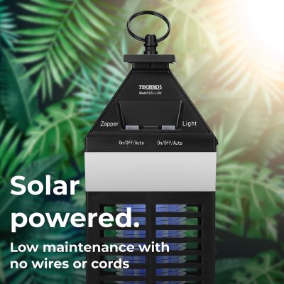 Image showing  Solar Bug Zapper Lantern with 360 deg. Easy-Clean Brush