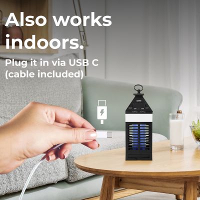 Image showing 6 th Techko Solar Bug Zapper Lantern with 360 deg. Easy-Clean Brush