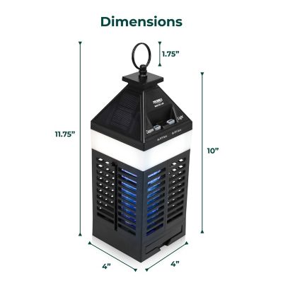 Image showing 7 th Techko Solar Bug Zapper Lantern with 360 deg. Easy-Clean Brush