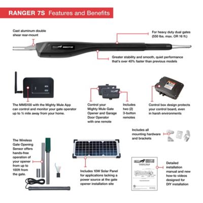 Image showing  Single Arm Medium-Duty Solar Gate Opener Kit