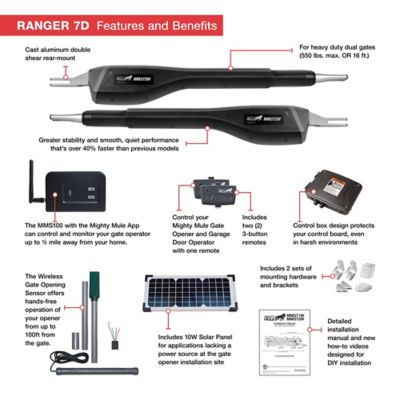 Image showing  Dual Arm Medium-Duty Solar Gate Opener Kit