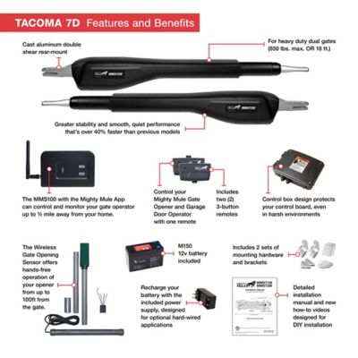 Image showing  Heavy-Duty Gate Opener Kit Dual Arm