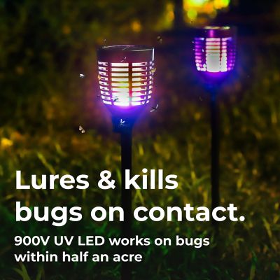 Image showing  Solar Bug Zapper Torch with 360 deg. Easy-Clean Brush