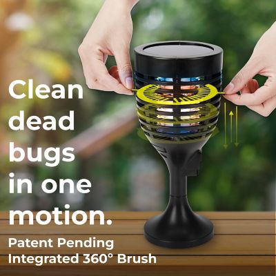 Image showing  Solar Bug Zapper Torch with 360 deg. Easy-Clean Brush