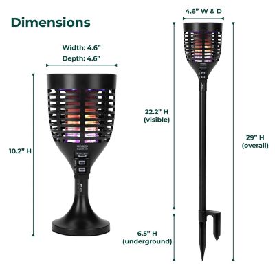 Image showing 7 th Techko Solar Bug Zapper Torch with 360 deg. Easy-Clean Brush