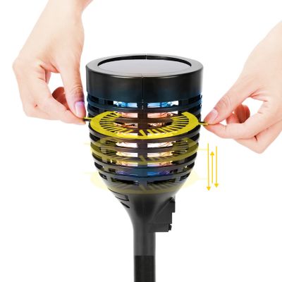Image showing 9 th Techko Solar Bug Zapper Torch with 360 deg. Easy-Clean Brush