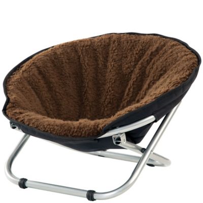 Etna Products Pet Cozy Chair - Brown Fleece Top Cushion for Small Dogs