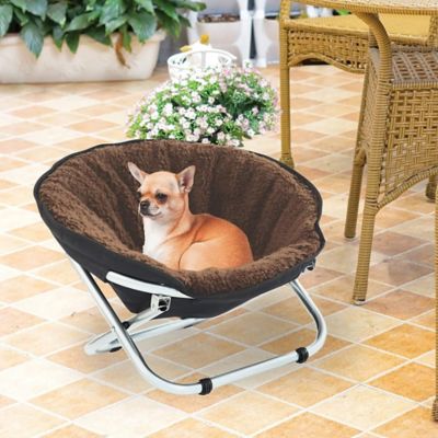 Image showing 5 th Etna Products Pet Cozy Chair - Brown Fleece Top Cushion for Small Dogs