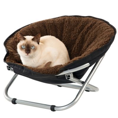 Image showing 6 th Etna Products Pet Cozy Chair - Brown Fleece Top Cushion for Small Dogs
