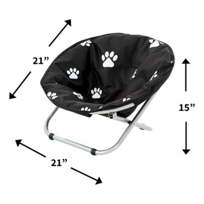 Image showing  Round Pet Bed Comfortable Elevated Cat Bed with Paw Print Cushion
