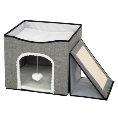 Etna Products Foldaway Cat Condo & Play Center with Interactive Hanging Ball for Kittens