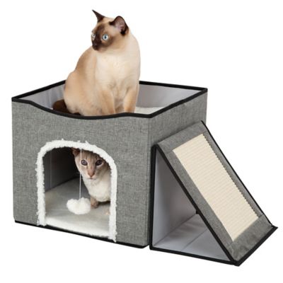 Image showing  Foldaway Cat Condo & Play Center with Interactive Hanging Ball for Kittens