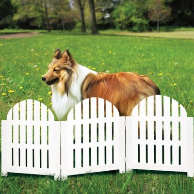 Image showing  White Adirondack Style Free Standing Pet Gate, 3 Panel Foldable Gate