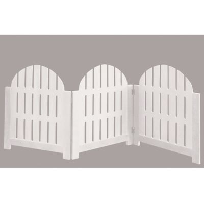 Image showing  White Adirondack Style Free Standing Pet Gate, 3 Panel Foldable Gate