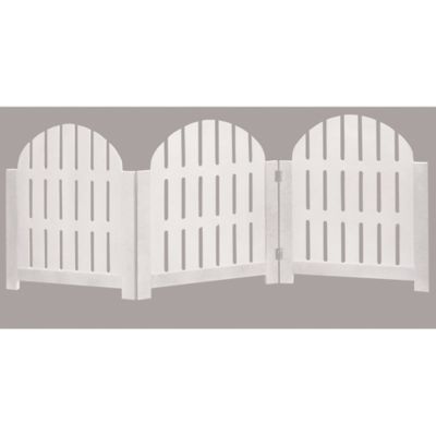 Image showing 5 th Etna Products White Adirondack Style Free Standing Pet Gate, 3 Panel Foldable Gate
