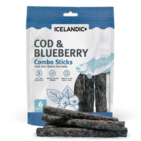 Icelandic+ Combo Sticks: Cod and Blueberry - 2 oz - Dog treats Dog Soft & Chewy Treats