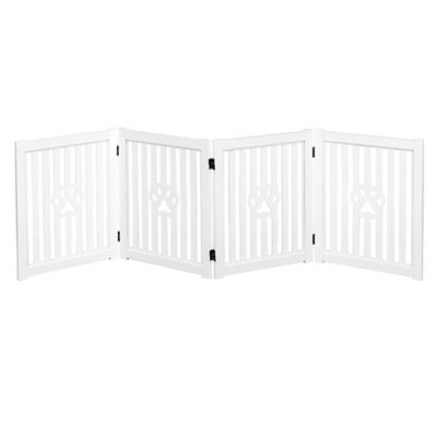 Trimate 4 Panel Dog Gate - Foldable Wooden Freestanding Pet Gate