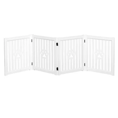 Trimate 4-Panel Dog Gate - Collapsible Wooden Freestanding Pet Gate Pet Gates