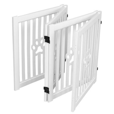 Image showing  4 Panel Dog Gate - Foldable Wooden Freestanding Pet Gate