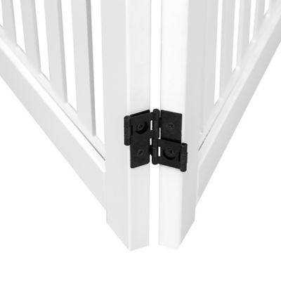 Image showing  4 Panel Dog Gate - Foldable Wooden Freestanding Pet Gate