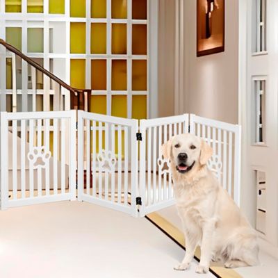 Image showing 6 th Trimate 4 Panel Dog Gate - Foldable Wooden Freestanding Pet Gate