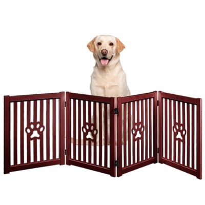 Image showing  Foldable 5-Panel Freestanding Wooden Pet Gate
