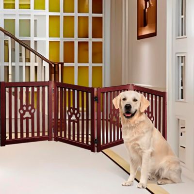 Trimate Foldable 5-Panel Freestanding Wooden Pet Gate
