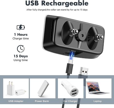 Image showing  Evolution LED 7-Level Vibration and Sound Smart Anti-Bark Dog Collar