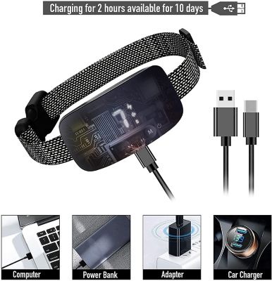 Image showing 6 th Pet Life Evolution LED 7-Level Vibration and Sound Smart Anti-Bark Dog Collar