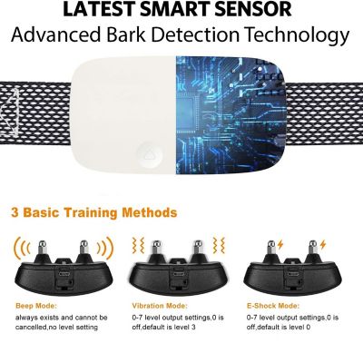 Image showing 2 th Pet Life Evolution LED 7-Level Vibration and Sound Smart Anti-Bark Dog Collar