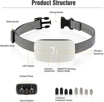 Image showing 6 th Pet Life Evolution LED 7-Level Vibration and Sound Smart Anti-Bark Dog Collar