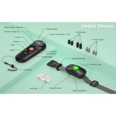 Image showing  Ellipse LED 1-to-3 Dog 550-Yard Range 16-Level Vibration Sound and Stimulation Training Dog Collar