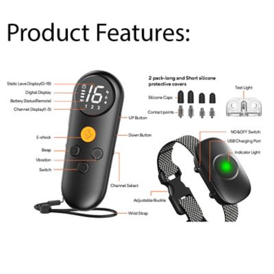 Image showing  Ellipse LED 1-to-3 Dog 550-Yard Range 16-Level Vibration Sound and Stimulation Training Dog Collar