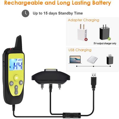 Image showing 4 th Pet Life Yard-Trek 1-to-2 Dog 550 Yard Range 16-Level Vibration and Sound Training Dog Collar Additional Receiver