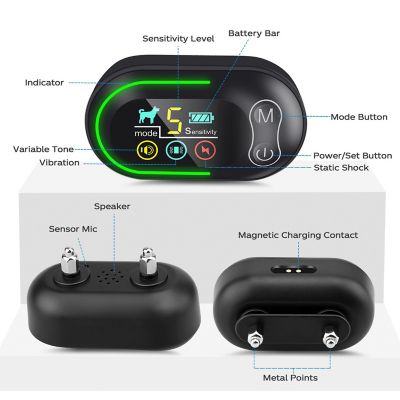 Image showing 3 th Pet Life Digi-Bark LED 5-Level Sensitivity and 6-Step Automated Beep Vibration and Stimulation Anti-Bark Dog Collar