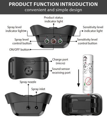 Image showing 5 th Pet Life Bark-Myst 3-Level Sensitivity of Spray and Tone Anti-Bark Dog Collar