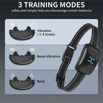 Image showing  Woofade 3-Level Sensitivity of Tone and Vibration Anti-Bark Dog Collar