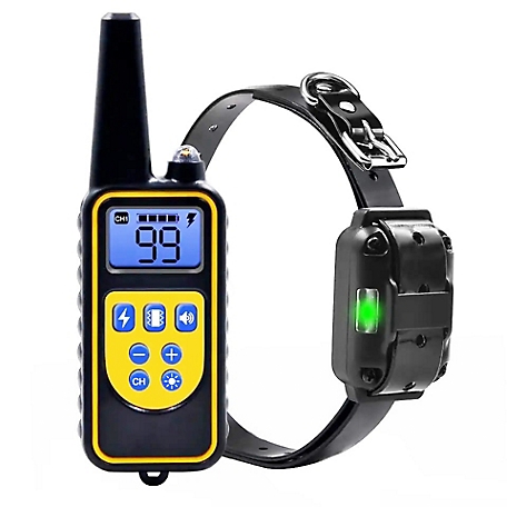 Pet Life Barkshield LED 1-to-3 Dog 900 Yard Range 7-Level Vibration and Sound Training Dog Collar