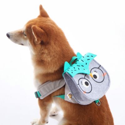 Image showing  Owl Designer Large-Pocketed Velcro Dog Backpack and Harness