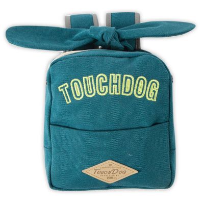 Image showing  Navy Large-Pocketed Zippered Duffle Dog Backpack and Harness