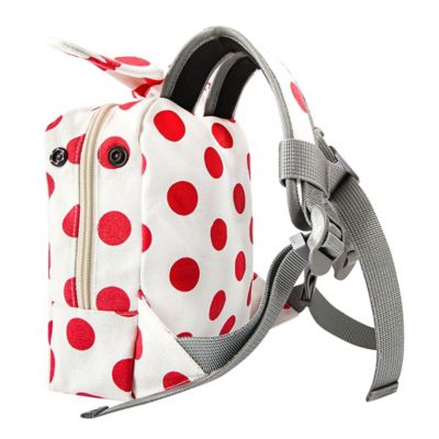 Image showing  Polka Dot Large Pocketed Zippered Duffle Dog Backpack and Harness