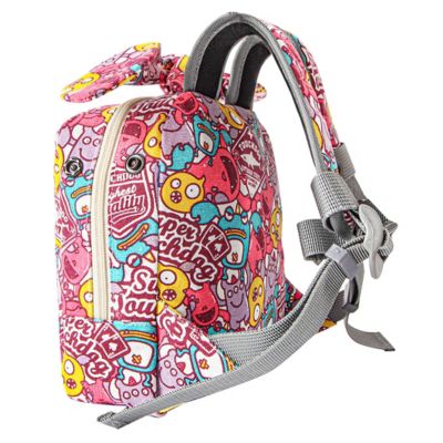 Image showing  Designer Patterned Large Pocketed Zippered Duffle Dog Backpack and Harness