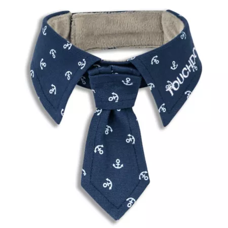 Touchdog Navy Pattern Easy-Adjustable Velcro Designer Fashion Accessory Dog Tie Dog Bandanas Ties & Accessories