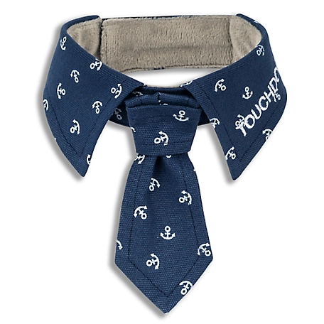 Touchdog Navy Pattern Easy-Adjustable Velcro Designer Accessory Fashion Dog Necktie