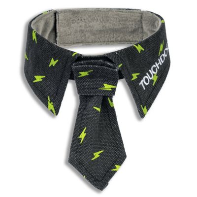 Touchdog Black Pattern Easy-Adjustable Velcro Designer Accessory Fashion Dog Necktie