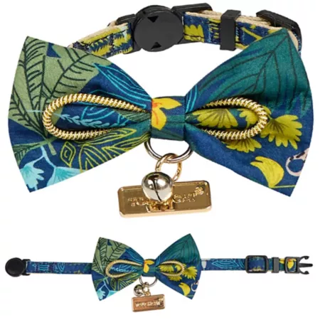 TouchCat Safari Patterned Designer Cat Collar with Bow Cat Collars & Harnesses