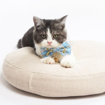 Image showing  Floral Patterned Designer Cat Collar with Bow