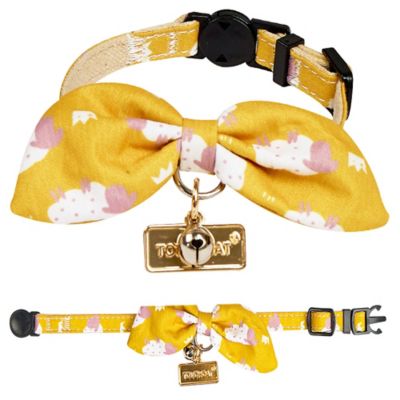 Image showing  Shepherd Patterned Designer Cat Collar with Bow
