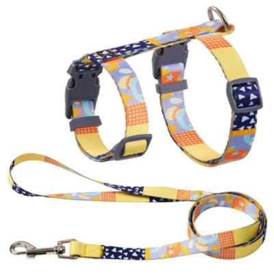 TouchCat Multi-Shape Patterned Fashion Cat Harness and Leash