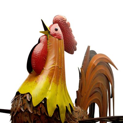 Image showing  Staked Metal GIANT Rooster Rocker, Multicolored, 86 in.H